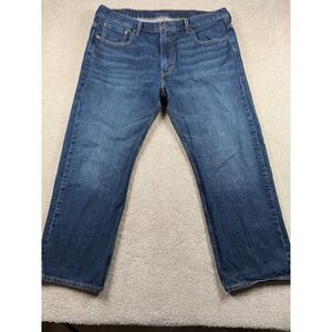 Levi's 569 Jeans Mens 38x30 Blue Denim Cotton Dark Wash Relaxed Fit Straight Leg